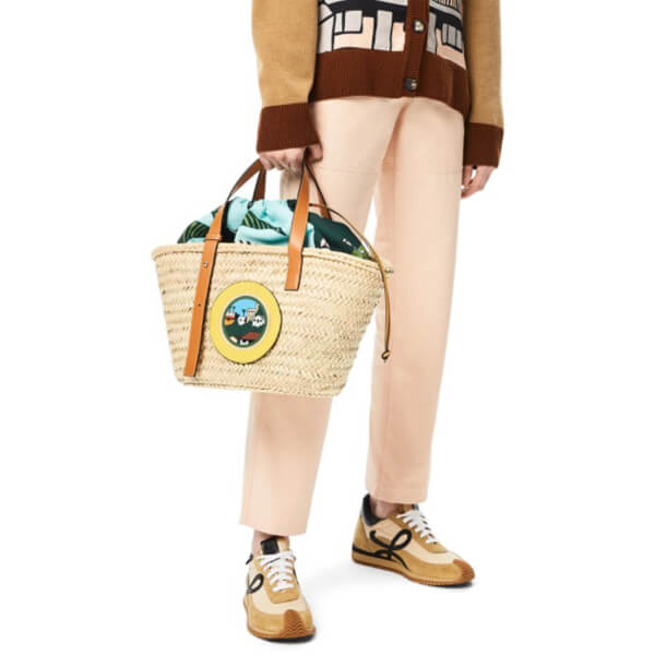 ロエベ L.A. シリーズ バスケットバッグ コピー (ヤシの葉&カーフ) A223S92X16